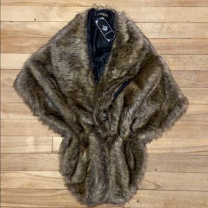 Faux fur shrug